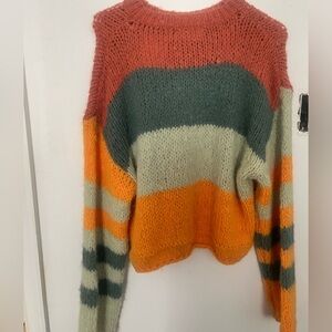 Colorful striped multicolor chunky knit, size M